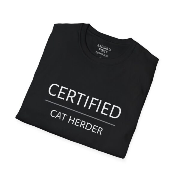 Hilarious "Certified Cat Herder" Unisex T-Shirt - Image 4